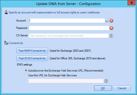 Configure OWA server updates