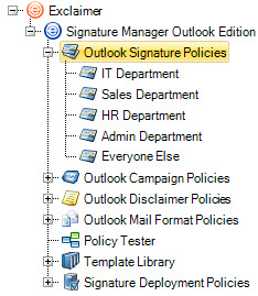 Outlook signature policies