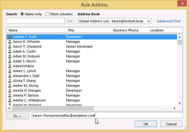 Define Outlook rule - 4