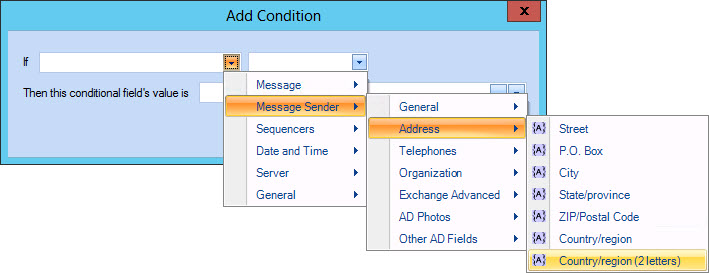 Add condition - country/region (2 letters)
