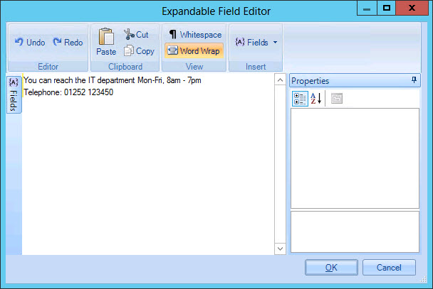 Expandable field editor