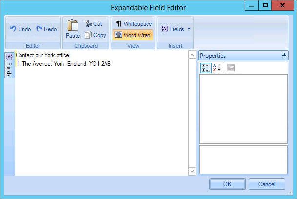 Expandable field editor