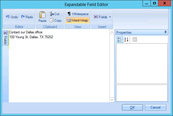 Expandable field editor