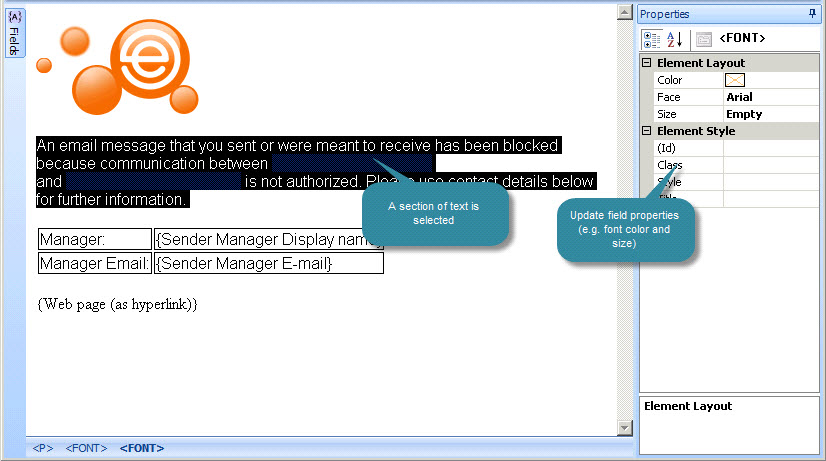 Text properties