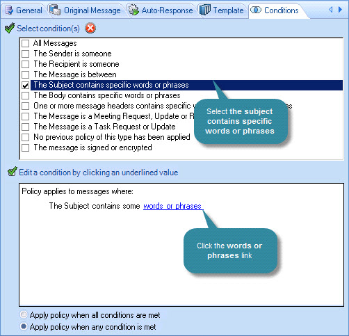 Using subject line trigger words