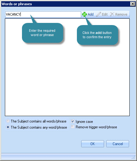 Using subject line trigger words