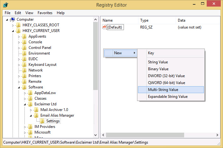 Adding registry keys