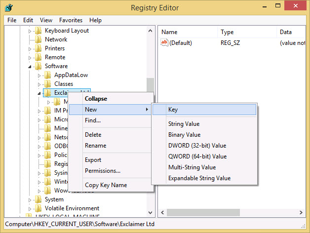 Creating registry paths by adding keys