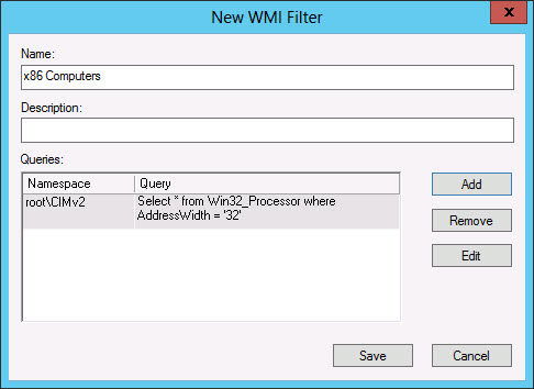 New WMI Filter