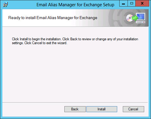 Email Alias Manager setup wizard - 4