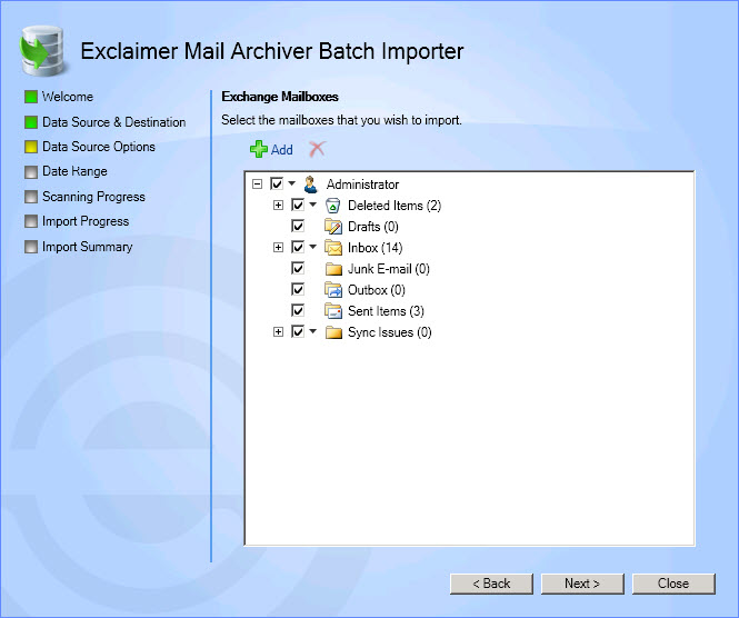 Batch Import Wizard - Import Mailbox - Mailbox Structure