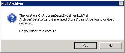 First Use Wizard - Create Store