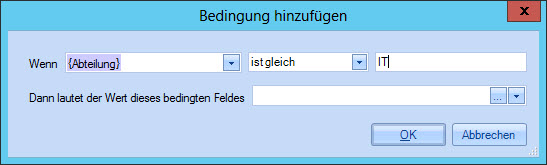 Bedingung hinzufügen