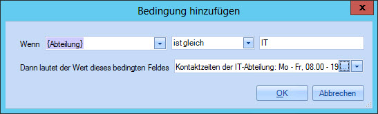 Bedingung hinzugefügt