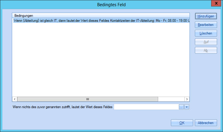 Fenster Bedingtes Feld