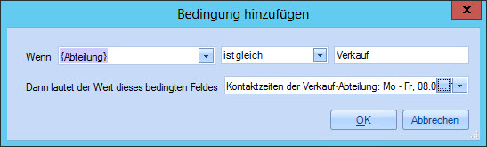 Bedingung hinzugefügt