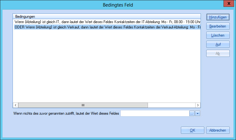 Fenster Bedingtes Feld