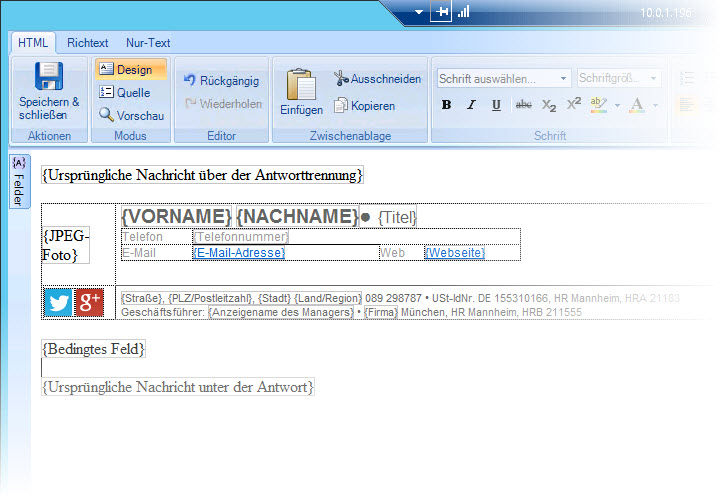 Vorlageneditor