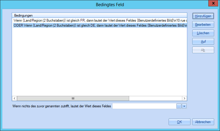Fenster Bedingtes Feld