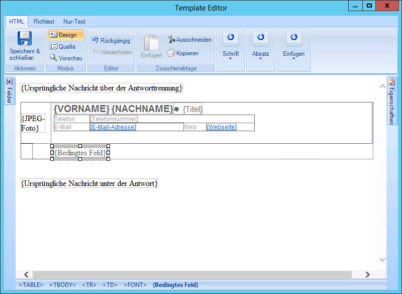 Vorlageneditor
