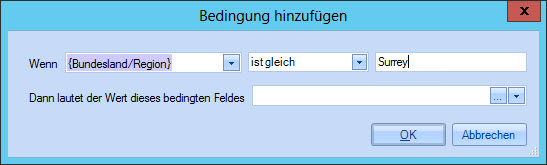 Bedingung hinzufügen