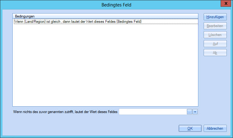 Fenster Bedingtes Feld