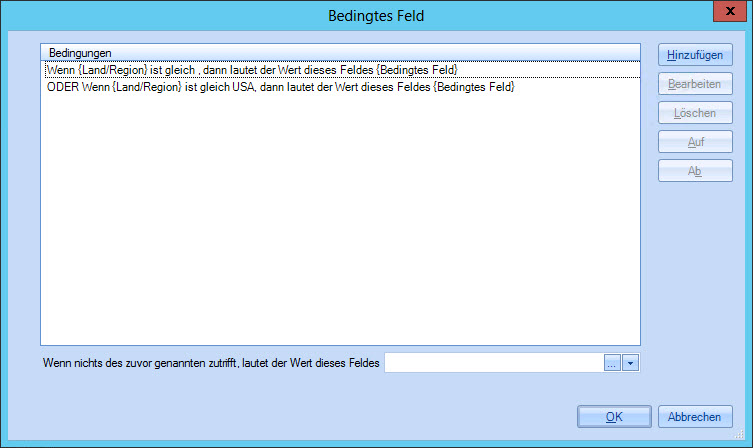 Fenster Bedingtes Feld