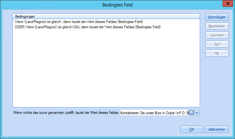 Fenster Bedingtes Feld