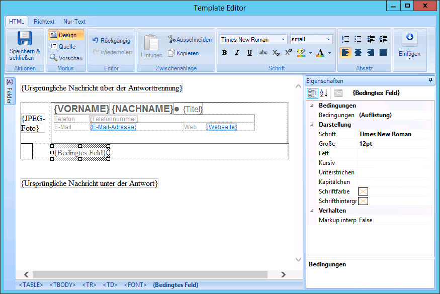 Vorlageneditor