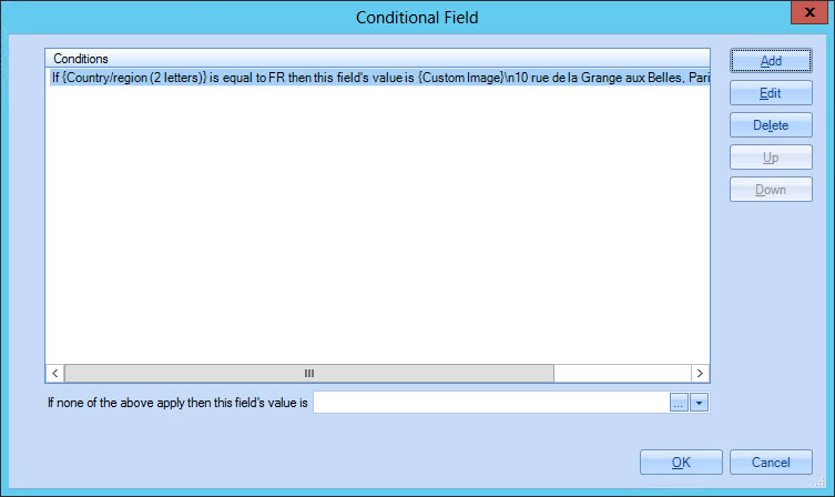 Conditional field window