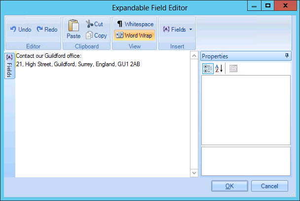 Expandable field editor