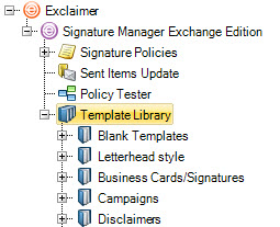 Template library in console tree