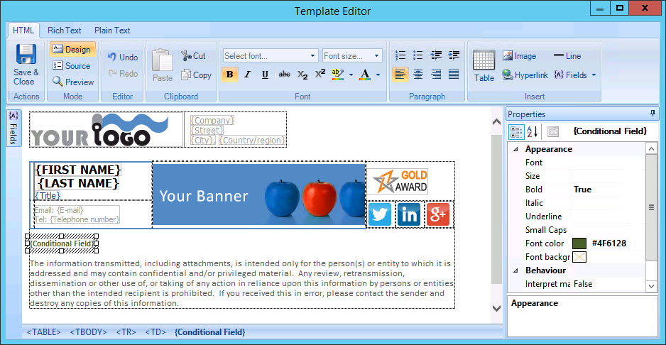 Exclaimer Signature Manager Office 365 Edition - Conditional Field ...