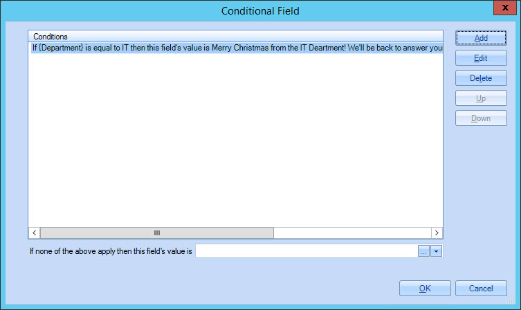 Conditional field window