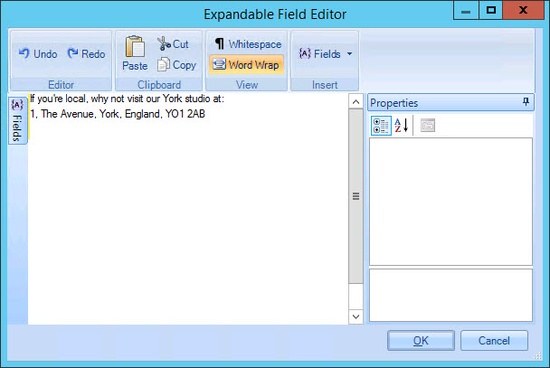 Expandable field editor