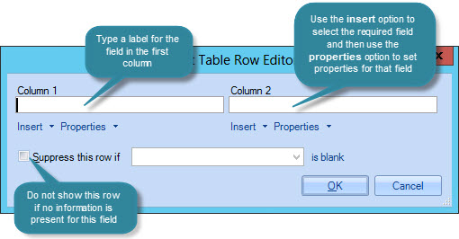 Suppress row option