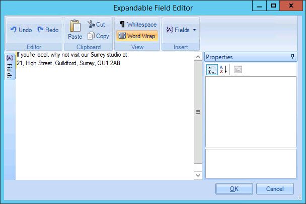 Expandable field editor