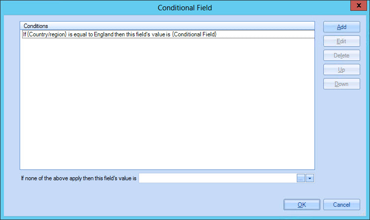 Conditional field window