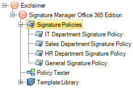 Policies in tree view