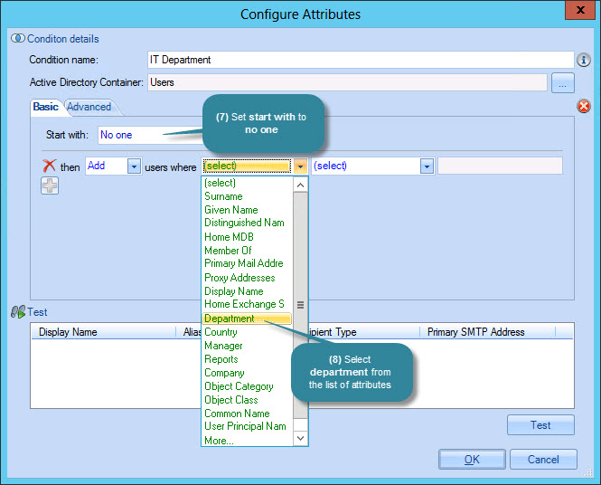 Configure attributes