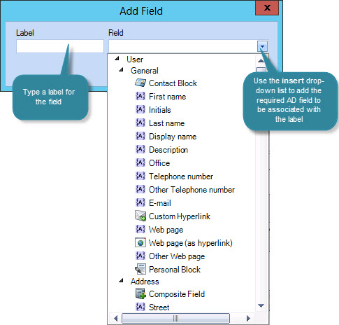 Add a field to a contact block