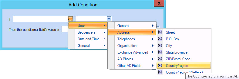 User country/region