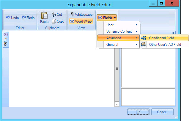 Expandable field editor - conditional field