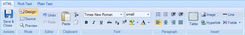 The HTML toolbar