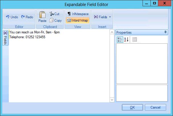 Expandable field editor