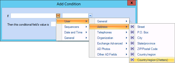 Add condition - country/region (2 letters)