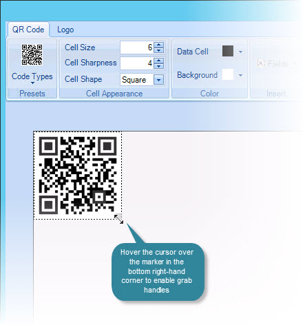 Resize QR code