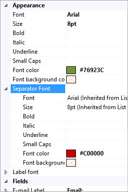 Format separators